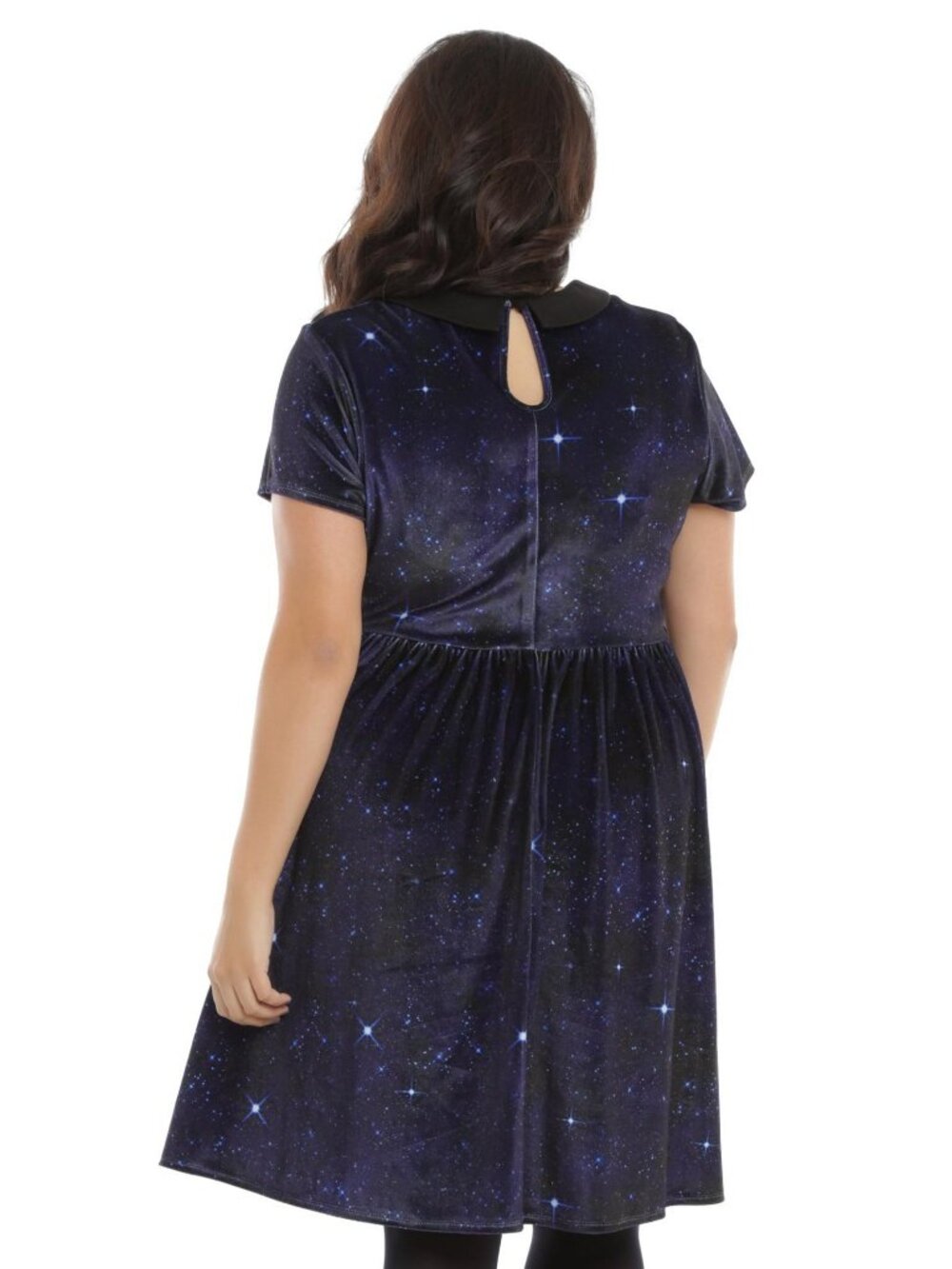 Torrid Doctor Who BBC Galaxy Blue TARDIS Velvet Dress Peter Pan Collar 2X - Picture 4 of 13